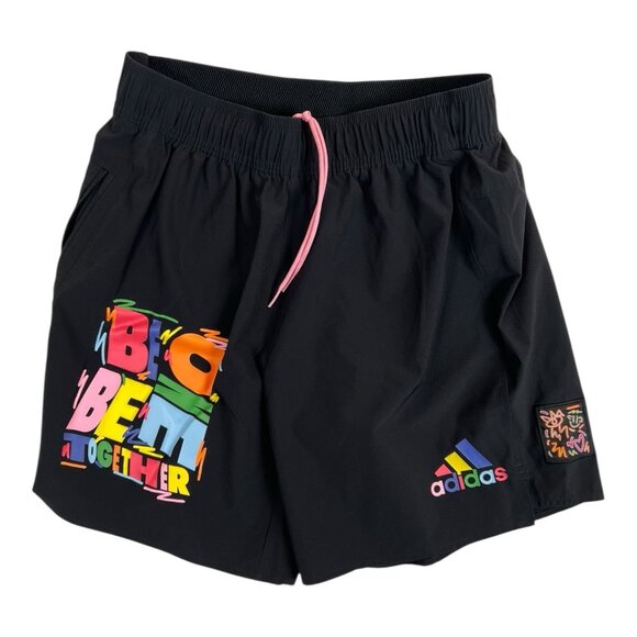 Adidas Kris Andrew 7" Training Shorts Size Medium Pride Collection Black - Picture 1 of 9